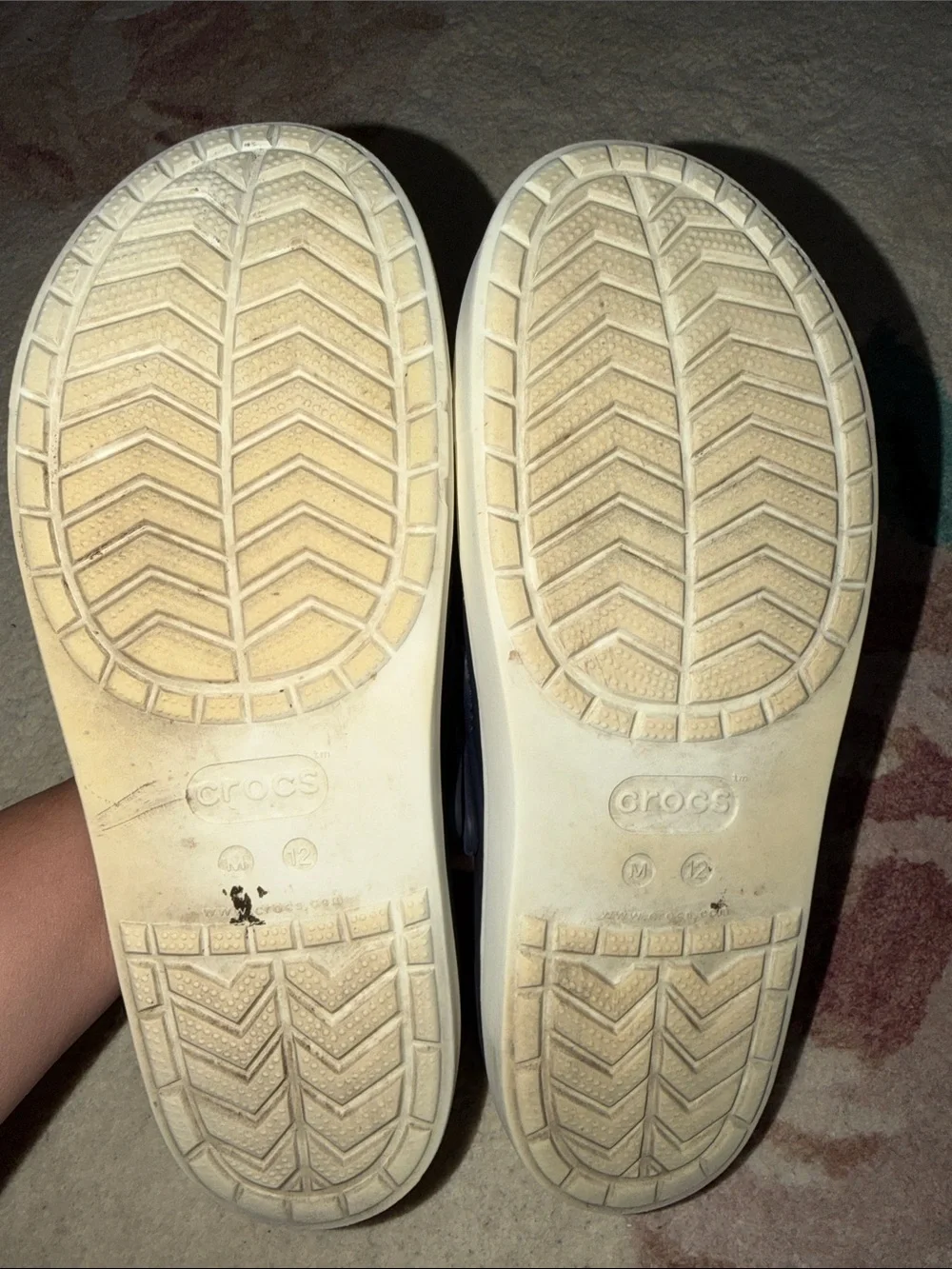 CROCS Men's Navy and White Slip-On Clog Sandals
